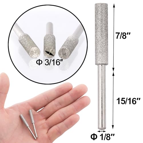 PAGOW Pacote com 6 lixas para moagem de rebarbas, afiador de motosserra de 3/40.6 cm, brocas de poli