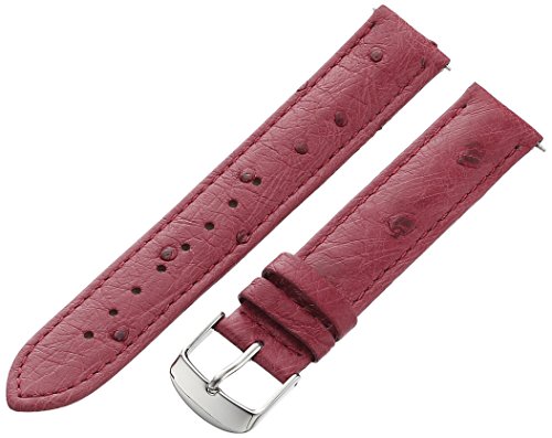 Swiss Watch International 18 MM Raspberry Genuine Ostrich Strap 18OS37M