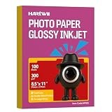 100 Sheets 300Gsm Double-Sided Thick Heavyweight Premium Glossy Photo Paper Cardstock 8.5x11 Inches 80lbs Only for Professional Inkjet Printer and Dye Ink for Brochure Paper, Flyers Paper