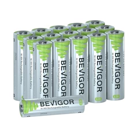 BEVIGOR AA Rechargeable Batteries 16 Pack, 2800mAh High Capacity, 1.2V Ni-MH Low Self Discharge AA Batteries Cover