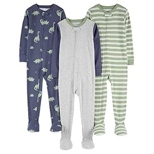 Simple Joys by Carter’s baby-boys 3-pack Snug Fit Footed Cotton Pajamas
