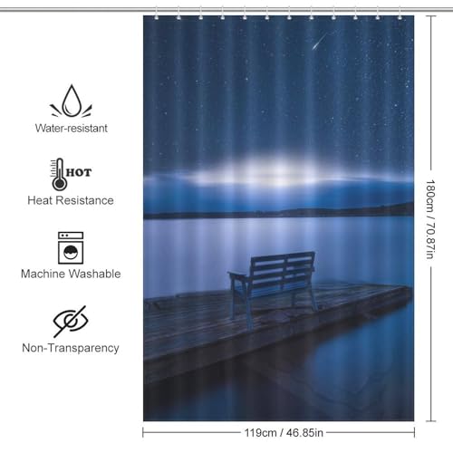 Rideaux de salle de bain Galactic Impact lavables 119x180cm - 3
