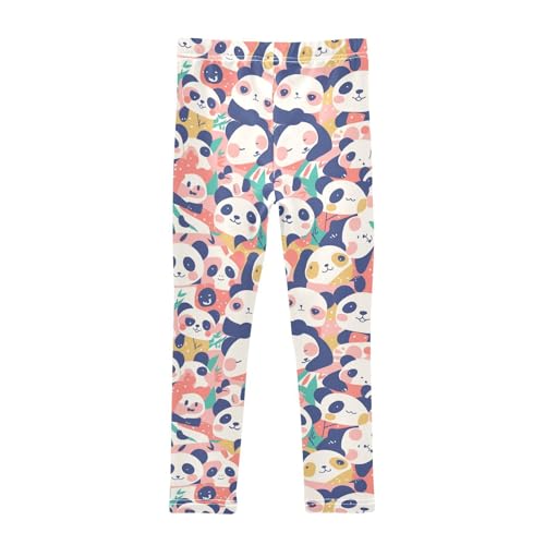 KLL Panda Bear Face Toddler Girls Cotton Pants Comfortable High Waisted Activewear Running2