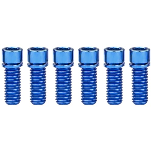 M8 x 20mm Titanium Bolt with Washer Pack of 6 (Blue)