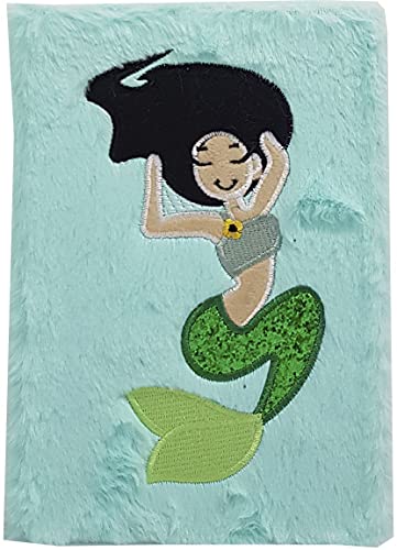 Bloc de Notas - Libreta Fluffly A5 Verde con una Sirena - 148 x 210 mm - Líneas Horizontales -...