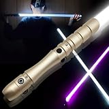 YDDSABER YDD Light Saber LED Light Up Sword, Loud Sound High Light with FOC, Metal Hilt Rechargeable Lightsaber, for Adults(Gold Hilt White Blade)