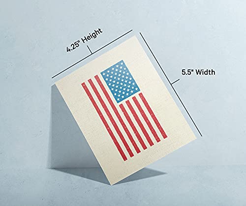 Image of Twigs Paper American Flag Note Cards, 12-Count, 5.5 x 4.25 in, Ideal for Memorial Day, Fourth of July, and Patriotic Occasions (Pack of 2)