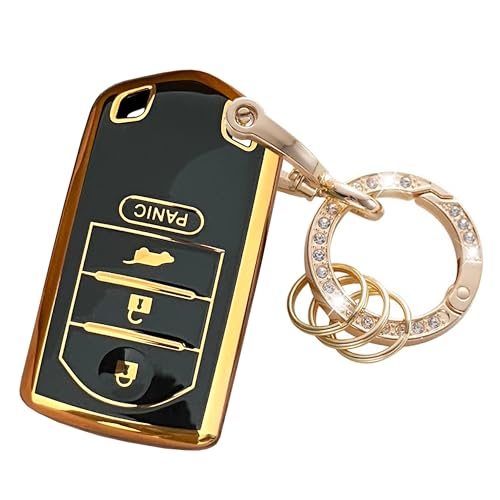 TAPAYICA For Acura Key Fob Shell Keyless Remote Key With Keychain Fit for Acura ILX RDX TL ZDX Smart 4 Buttons Key Fob (Black)
