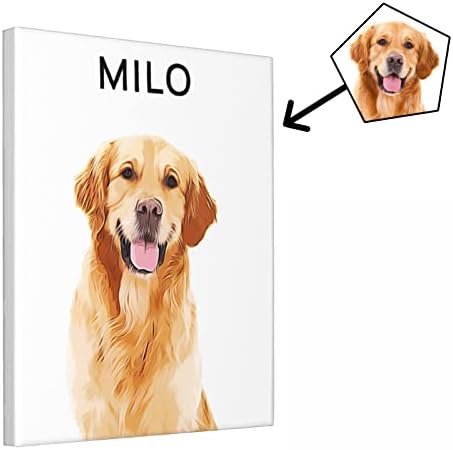 Custom Dog/Cat Watercolor Portrait from Photo, Framed Canvas, Custom Pet Portrait, Dog Owner Gift, Memorial Gift for Pet Lovers, Dog Moms