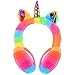 SATINIOR Cache-Oreilles d'Hiver Licorne en Peluche Dessin Animé (Couleur Arc-en-Ciel)