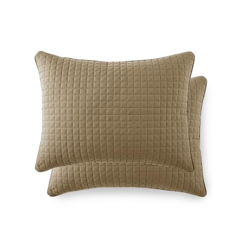 Southshore Fine Living Queen Quilted Pillow Shams 20x26 Inch Set of 2 Taupe