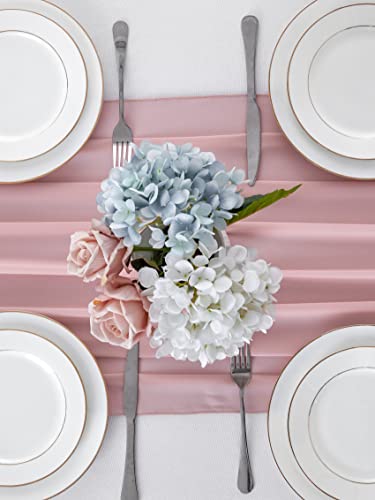 Beddeb 10 Pack Dusty Rose Chiffon Table Runner 10Ft Sheer Wedding Table Runner 29X120 Inches Romantic Tulle Table Runner For Rustic Wedding Decor Birthday Party Bridal Baby Shower Table Decoration #TOP2