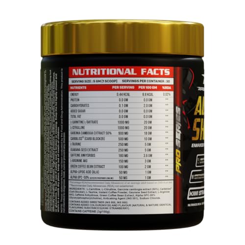 Image of Ripped Up Nutrition Alpha Shred Fat Burner - 150g, Kiwi Strawberry | With Carbliss for Blocking Carbs by 40-60% | Weight Management & Metabolism Booster | Enriched with Garcinia Cambogia, Coffee Bean Extra, Caffeine