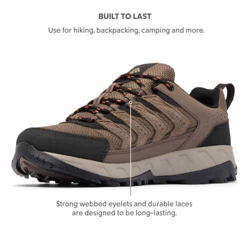 Columbia Columbia Mens Strata Trail Low, Mud/Tangy Orange, 13 Wide