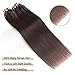 Sisily Micro Bead Hair Extensions Real Human Hair Dark Brown 22 Inch Micro loop Hair Extensions Real Human Hair Invisible MicroLink No Glue Needed No Damage for Women 50g