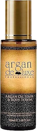Argan De Luxe 100% Pure Morrocan Oil Perfect for Leave in Treatment & Conditioner- Hair and Body Serum 3.38 Ounces .