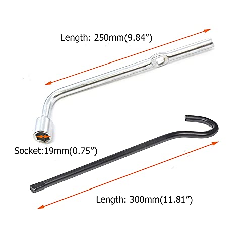 Dr.Roc Spare Tire Tool Kit with Tire Jack Handle and Wheel Lug Wrench Spare Tire Kit Spare Tire Tool Compatible with Honda Accord Civic CR-V Element Odessey Pilot and Acura ILX RDX TLX