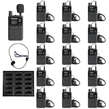 AGJ Wireless Tour Guide System, Tour Guide Microphone and Speaker, Tour Guide Headsets 1 Transmitter 15 Receivers 1 Charger Court Church Translation System for Factory School