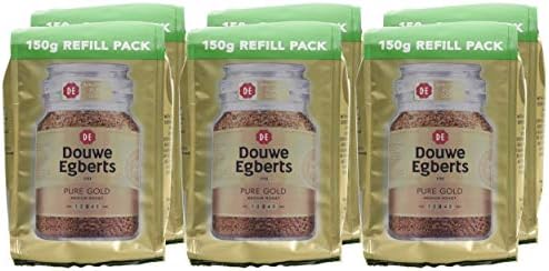 Douwe Egberts Pure Gold Instant Coffee Refill 150g (Total of 6 Packs)