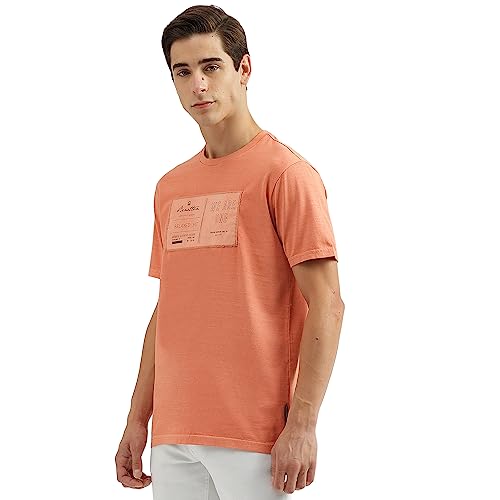 Image of UNITED COLORS OF BENETTON Men's Cotton Applique Crew Neck Relaxed Fit T-Shirt
