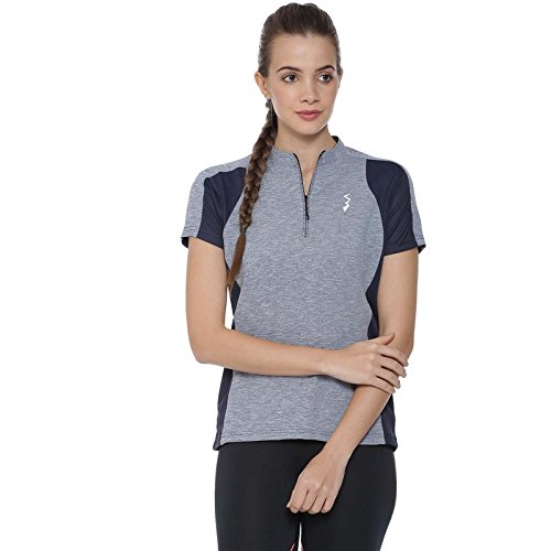 Image of PINACOLADA Solid Women Mandarin Collar Light Blue Sports Jersey