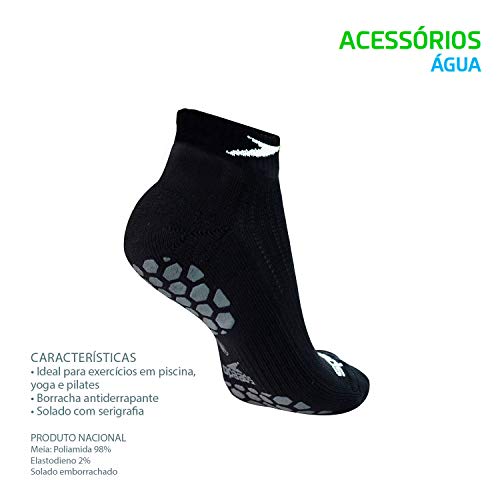 Speedo Anti-Derrapante Meia para Yoga y Pilates, Unissex, M, Preto Fosco