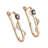 Pendientes largos de circonita colorida para mujer, joyería francesa de color oro rosa 585, Plata, Piedra de sol