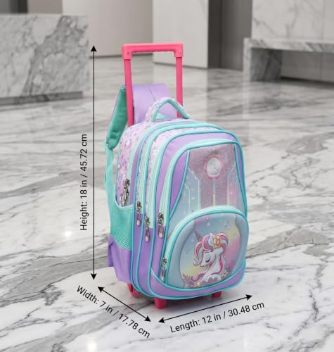 Image of ADSON 3D Embossed School Trolley Bag Large School Bag for Boy Girl, Kids School Bag, Travel Backpack for Girl Boy, Ideal for Children Trolley 16 Inch Water Resistant