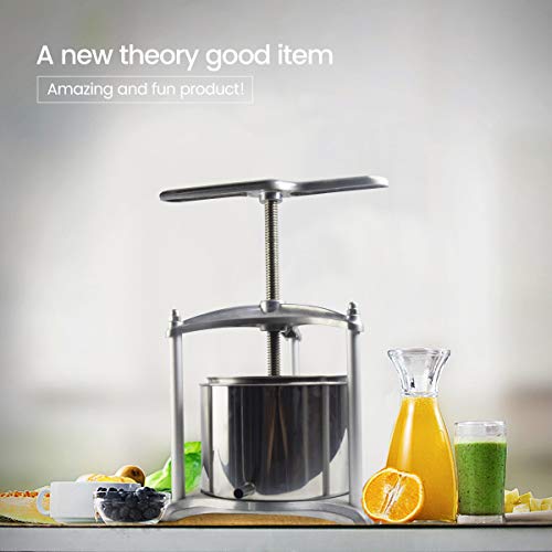 Fruit Wine Press - 100% Nature Juice Making For Apple/Carrot/Orange/Berry/Vegetables,Cheese&Tincture&Herbal Press(1.6 Gallon,Sliver) #TOP3