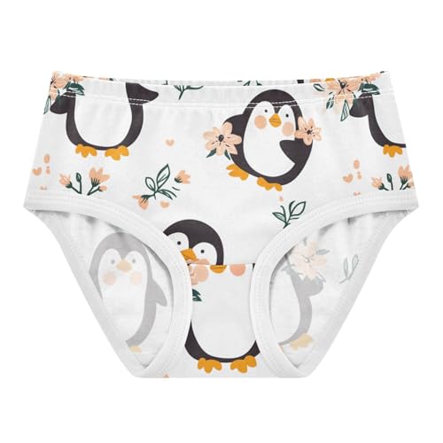 Wusikd Cute Penguins Girls' Underwear Cotton Flowers Girls Briefs Soft Toddler Underwear 2T