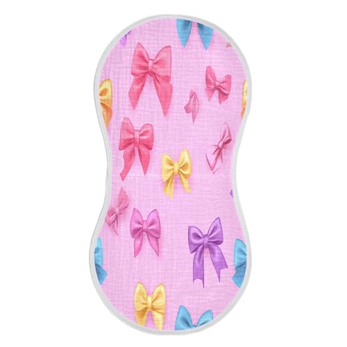 Coloured Bow Plant Burp Cloths Cotton Baby Washcloths,Large 22x11in Burping Cloth Absorbent and Soft for Newborn Baby Boys and Girls,4 Pack