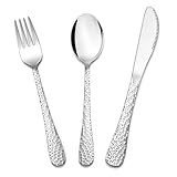 Herogo Childrens Cutlery Set, 18 Pieces Stainless Steel Kids Cutlery Set, Mirror Polished Children Toddler Flatware Set Include Spoons, Forks, Knives, Hammered Handle & Smooth Edge, Dishwasher Safe