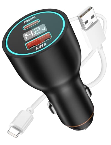 100 W Super Vooc encendedor de cigarrillos para Oppo Find X8 X5 X3 A80 A60 A40 Reno 14 13F 12FS, encendedor USB y cable USB C 1M, 2 puertos cargador de coche carga rápida para Oneplus 13 12R 11 Nord 5