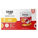 ShineWater Fruit Punch Electrolyte Water Pouches - Pack of 8 (6oz Each) - Naturally Flavored with Vi