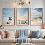 Ausril Large Ocean Beach Surfboard Canvas Art