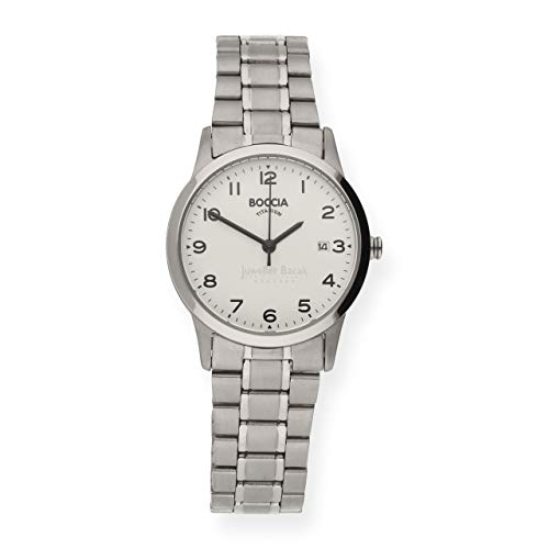 Boccia Damen Analog Quarz Uhr mit Titan Armband 3302-01
