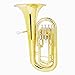 Mendini by Cecilio Euphonium, Gold Lacquer Brass B Flat Euphonium with Tuner, 4 Stainless Steel Pistons, Mouthpiece, Hard Case, Polishing Cloth and Gloves