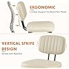 Sweetcrispy Dining Chairs Set of 2, Upholstered Mid Century Modern Kitchen Accent Chairs with Faux Leather Cushion Seat & Metal Legs for Home Office, Living Room-Beige White