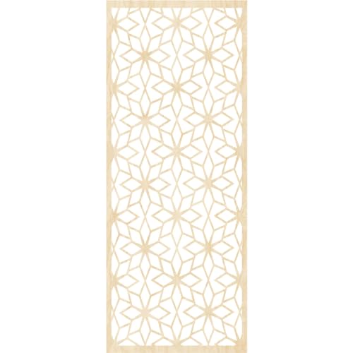 Image of Lake Decorative Pierced Fretwork Wood Wall Panels, 9 3 /8 inchW x 24 3 /8 inchH x 1 /4 inchT, Birch