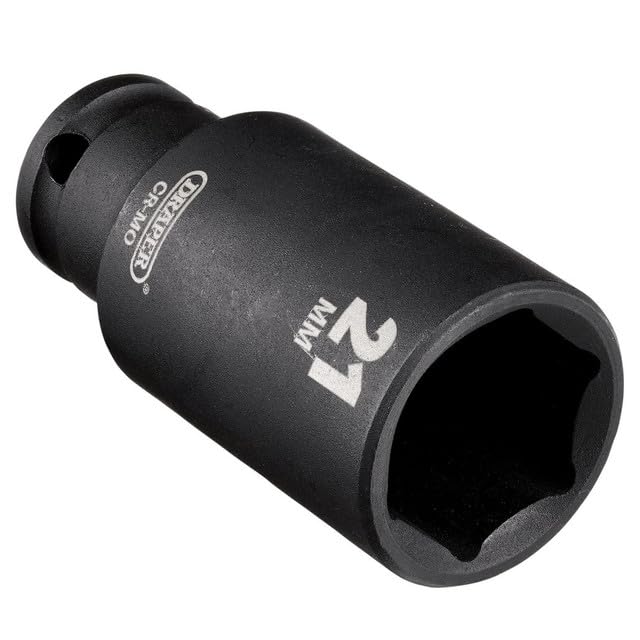 Draper HI-TORQ Metric Deep Impact Socket, 3/8" Sq. Dr., 21mm - 20177-6-Point CR-MO Steel, Black - Image 3