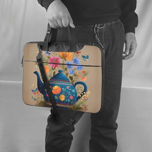 Bolso para portátil azul floral 13 pulgadas impermeable miniatura 2