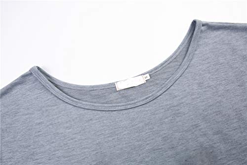 Lyxiof Women Off Shoulder Sweatshirt Slouchy Shirts Long Sleeve Pullover Tops Grey Xl #TOP2