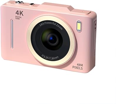 4K Digital Camera Digital Video Camera 48MP Photo 2.8 Inch Screen 16X Digital Zoom AF Auto Focus Anti-Shake Motion Detection Built-in Flash Battery Beauty Filters Birthday Festival Gift