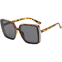 Large Frame Square Sunglasses Women and Men Beach Sunglasses UV Protection Sunglasses Bean Flower Gray