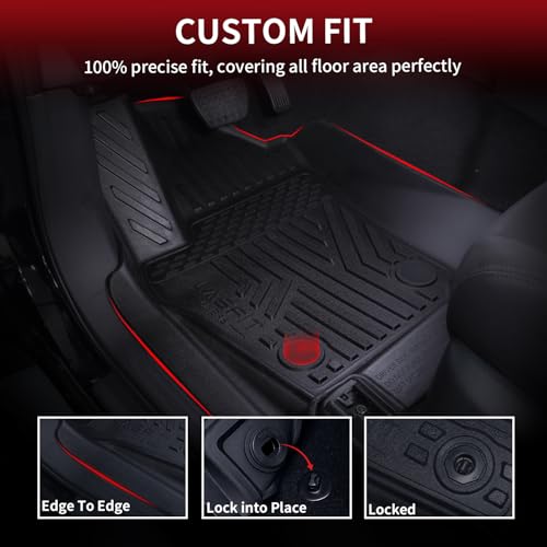 Image of LASFIT Floor Mats&Cargo&Seatback Mats for Toyota 4Runner 2013-2024 (Only Fit 7 Seats), All Weather TPE Mats Custom Fit Floor Liners for 5th Gen 4Runner 1st & 2nd Row Full Set Car Mats and Cargo Liner