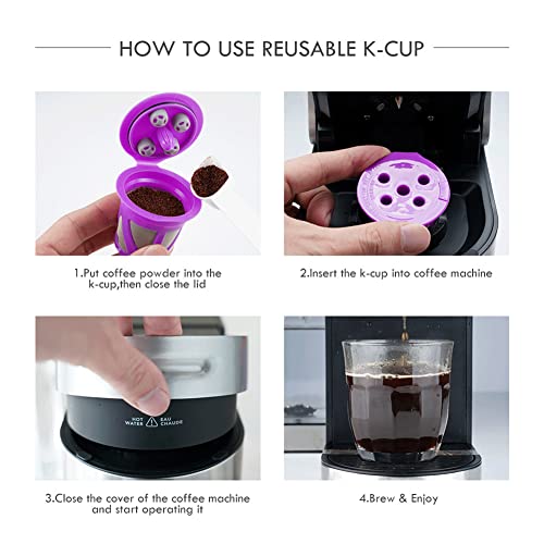 6 Pack Reusable K Cups For Keurig K Supreme, Cicano Refillable K Cup Coffee Filters Pods Compatible With Keurig 2.0, K Supreme Plus Coffee Makers (Black) #TOP6