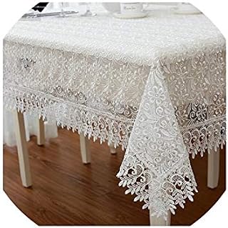 See Something White Europe Elegant Polyester Satin Full Lace Tablecloth Wedding Organza Table