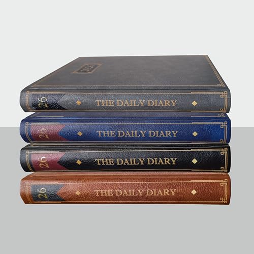 Image of Anupam Goth Diary 2026 with Dates, 2026 Daily Planner Full Page Per Day with Monthly Calendar, January to December 2026 Size A5 (21x14cm) 365 Days Canvas Textured PU Cover 80GSM Grey