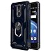 Phone Case for [LG Phoenix 4 / LG Phoenix 3 (AT&T)], [Ring Series][Navy Blue] Shockproof Defender [Full Rotating Metal Ring] Cover with [Kickstand] for LG Phoenix 3 & LG Phoenix 4 (AT&T)
