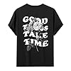 T Shirts for Men UK, Tshirts Men T-Shirt with Back Print Loose Fit Crew Neck Short Sleeve Casual for Daily Wear Tee T-Shirts Tops Black #5